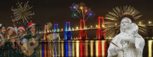 Puente sobre el Lago de Maracaibo Iluminado