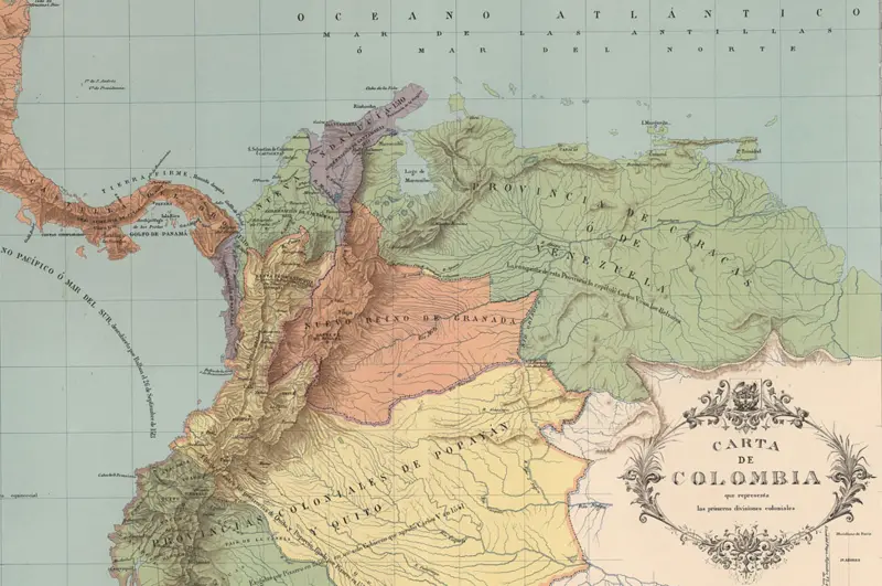 Mapa histórico que muestra las rutas de exploración de los Welser en Venezuela en busca de El Dorado.