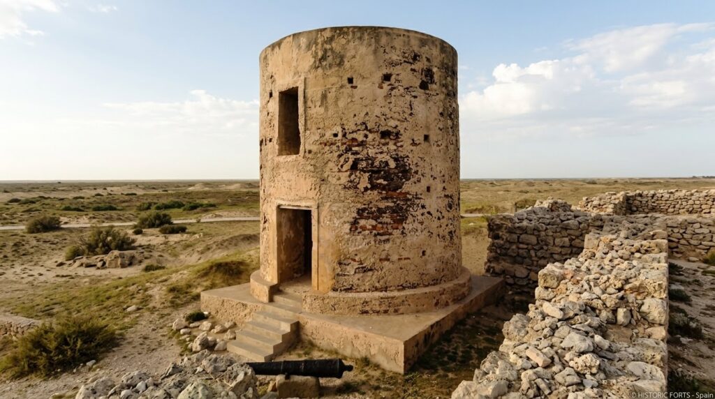 Torreón de Zapara, antigua fortificación colonial construida para proteger el acceso al Lago de Maracaibo desde el Golfo de Venezuela.