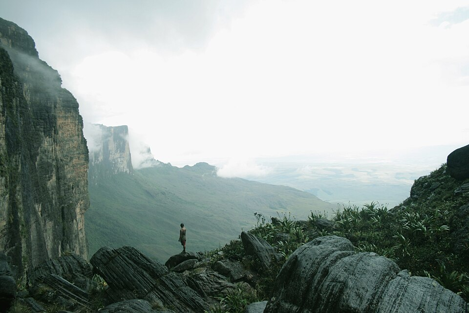 Vista desde la cima del monte Roraima, paisaje sagrado de la Gran Sabana asociado a la leyenda pemón de Wazacá.